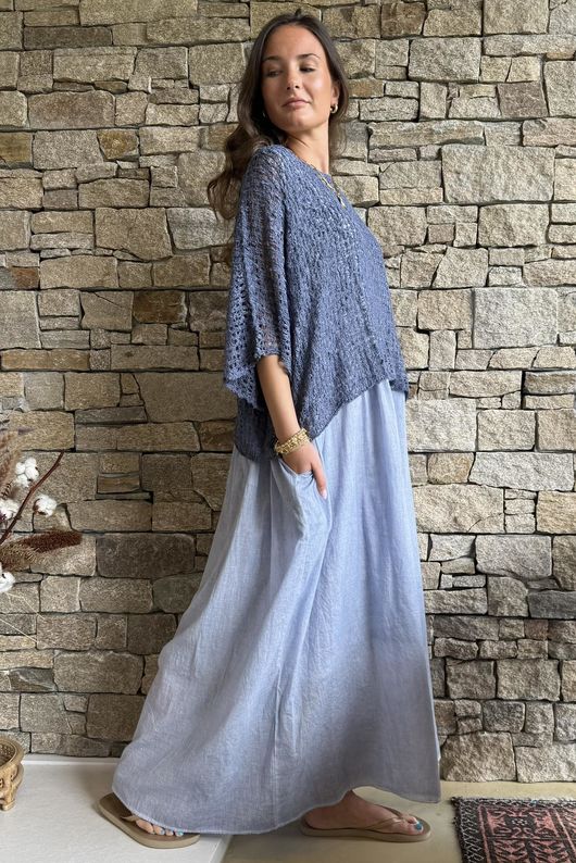 Cloud Loose Box Knit Denim /14=